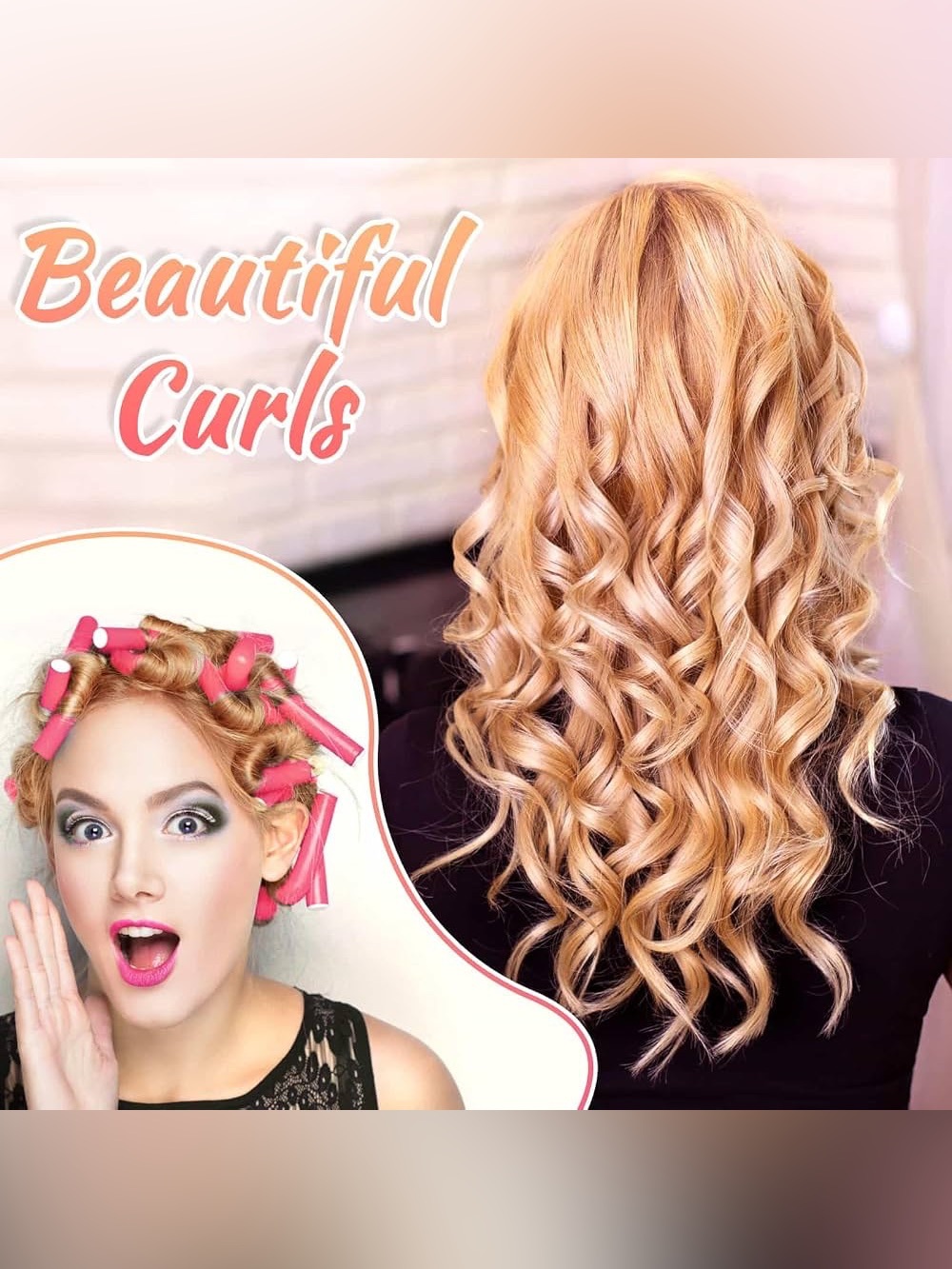 Flexible Pink Foam Hair Curlers for Women - Create Soft Curls